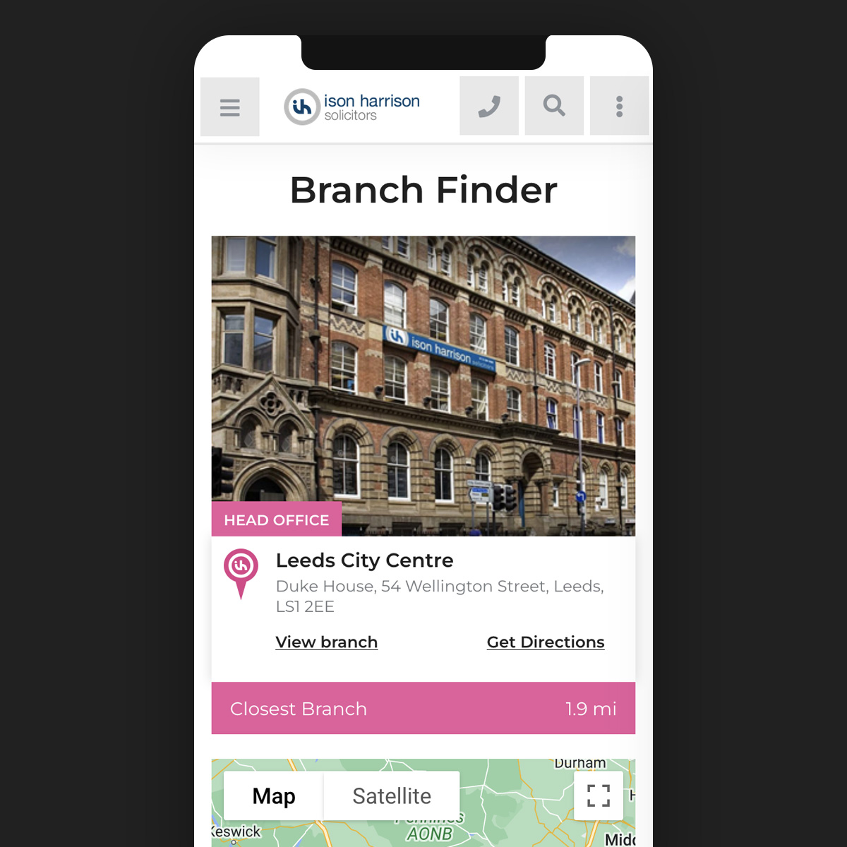IH Mobile - Branch Finder