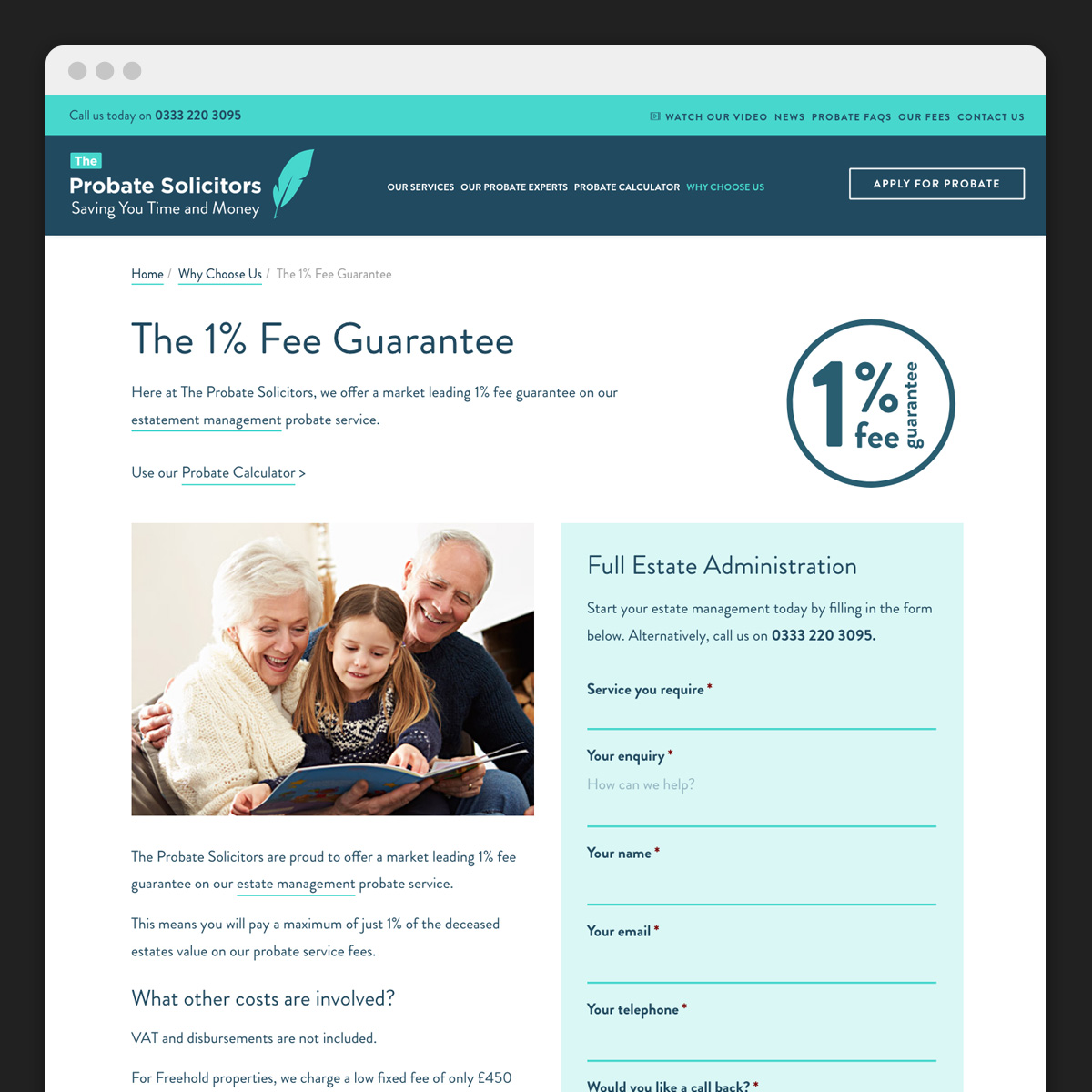The Probate Solicitors 1% Fee Guarantee
